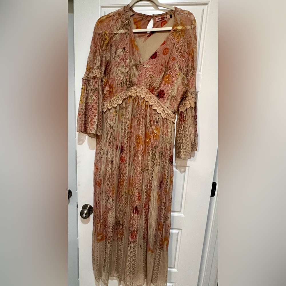 Floral Lace Trim Dress